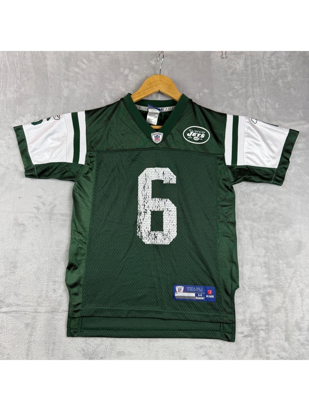 Reebok NFL New York Jets Mark Sanchez #6 Youth M 10/12 Football Jersey Green Y2K